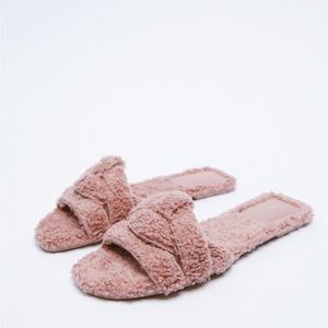 Zara Shoes New Zara Fabric Crossover Pink Sandals 26278 Size